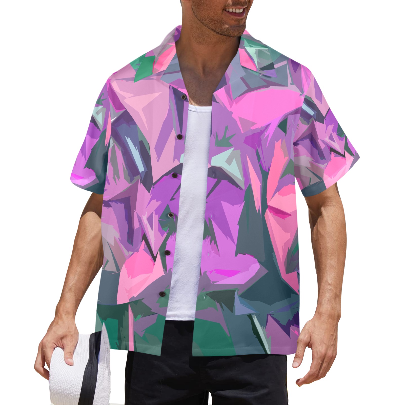 who's looking 34d2 Men's All Over Print Hawaiian Shirt (Model T58)