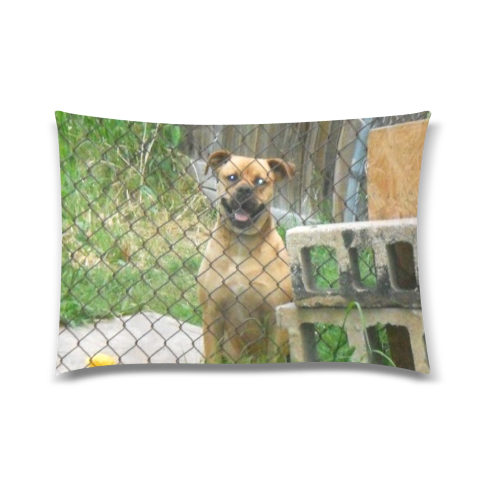 A Smiling Dog Custom Zippered Pillow Case 20"x30"(Twin Sides)
