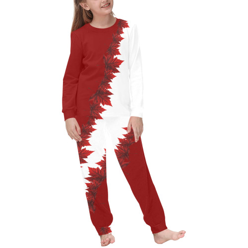 Kid's Canada Maple Leaf Pajama Sets Kids' All Over Print Pajama Set