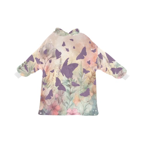 Kids Pastel Butterflies Blanket Hoodie