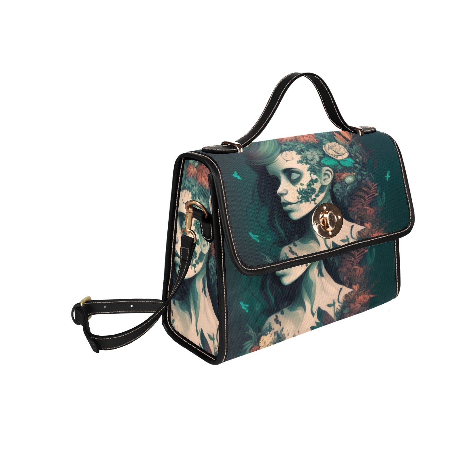 Deadgirl1 Waterproof Canvas Bag-Black (All Over Print) (Model 1641)