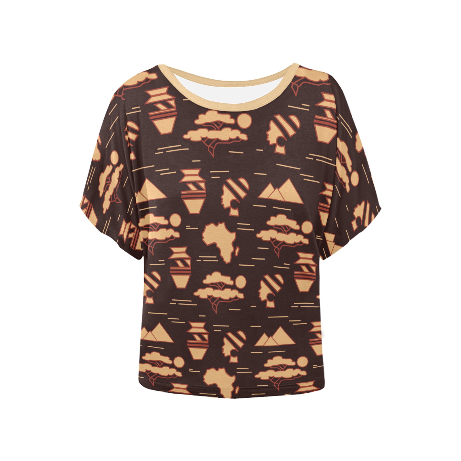 African patterns -20 Women's Batwing-Sleeved Blouse T shirt (Model T44)