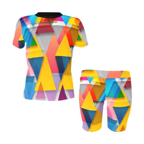 background in colorful style Collectable Fly Women's Short Yoga Set