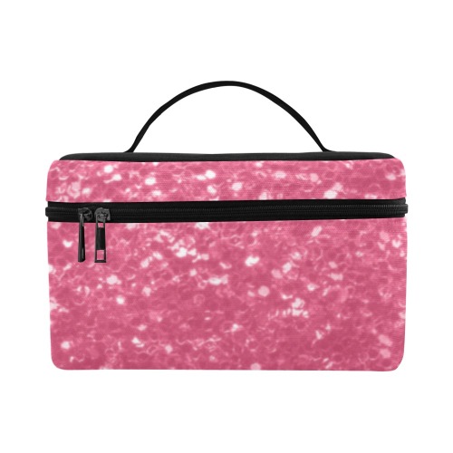 Magenta light pink red faux sparkles glitter Lunch Bag/Large (Model 1658)