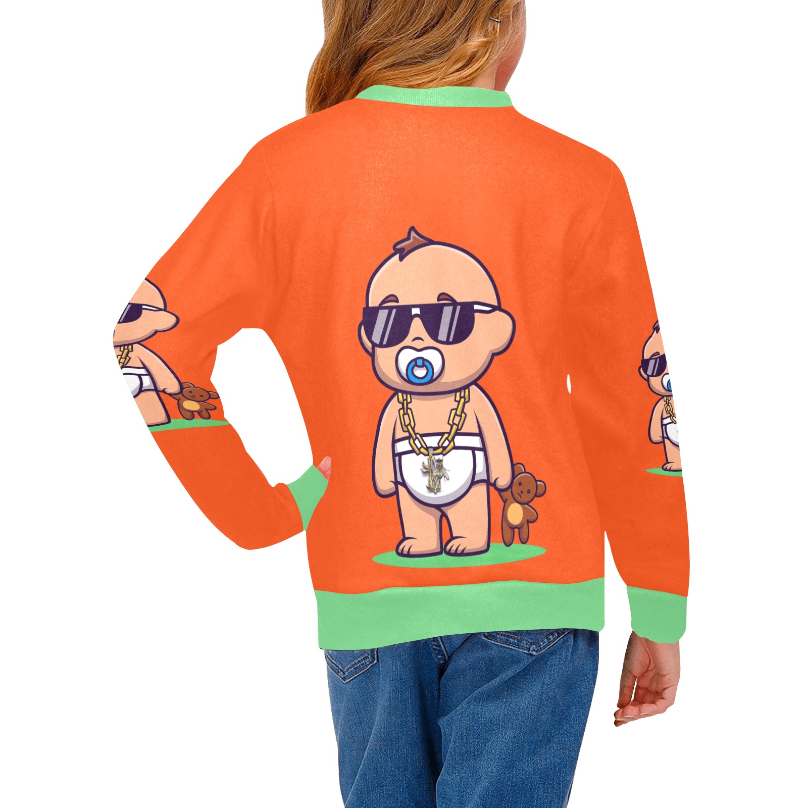 Fly Baby Collectable Fly Girls' All Over Print Crew Neck Sweater (Model H49)