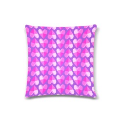 Pink Hearts Custom Zippered Pillow Case 16"x16"(Twin Sides)