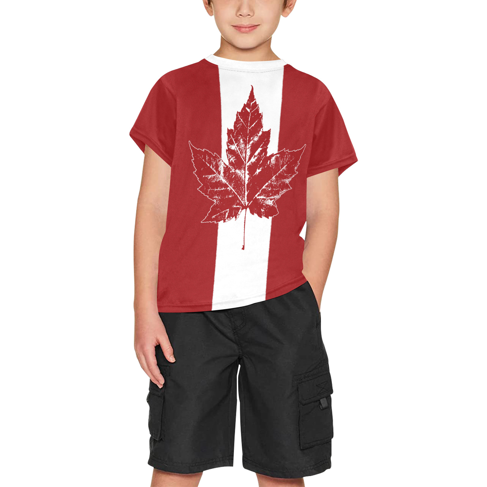 Boy's Cool Canada T-shirts Big Boys' All Over Print Crew Neck T-Shirt (Model T40-2)