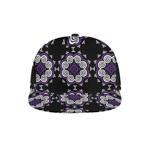 Hmong Elephant Foot - Purple & White - All Over Print Snapback Hat