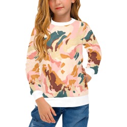 Desert colors in brush strokes Girls' All Over Print Crew Neck Sweater (Model H49)