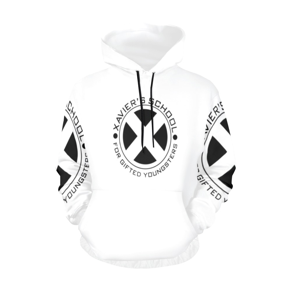 DIONIO Clothing -White & Black Xavier Hoodies All Over Print Hoodie for Men (USA Size) (Model H13)