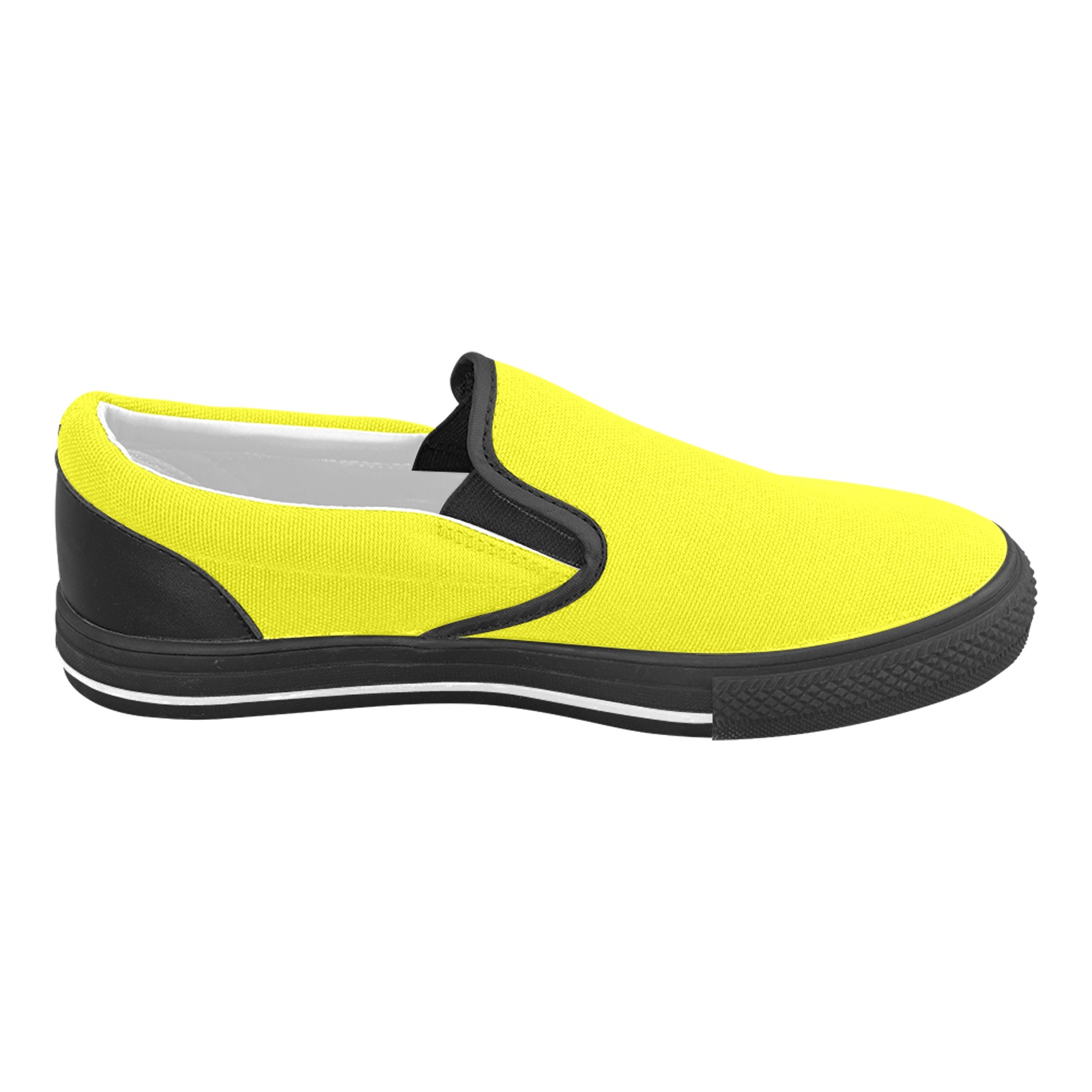 color yellow Men's Slip-on Canvas Shoes (Model 019)