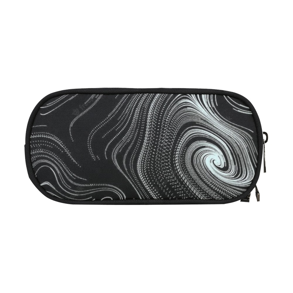 abstract-black-white Pencil Pouch/Large (Model 1680)