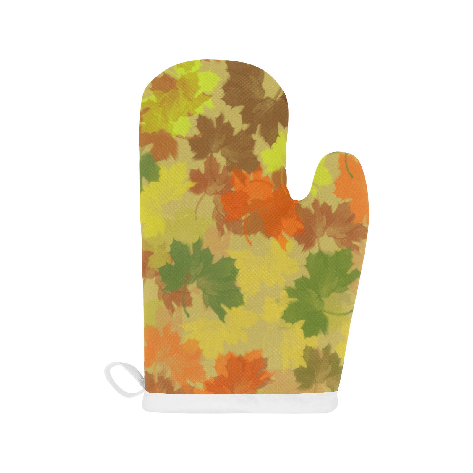 Autumn Leaves / Fall Leaves Linen Oven Mitt (Two Pieces)