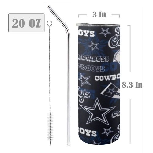 dallas cowboys 20oz Tall Skinny Tumbler with Lid and Straw