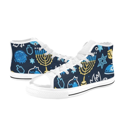Hanukkah High Tops - Kids High Top Canvas Shoes for Kid (Model 017)