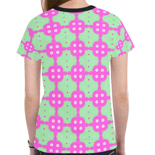 Waterbug Gym Fit Pattern 023 New All Over Print T-shirt for Women (Model T45)