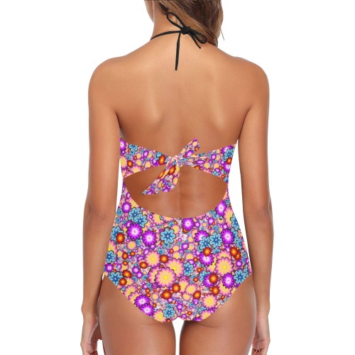 Floral Bomb Lace Band Embossing Swimsuit (Model S15)
