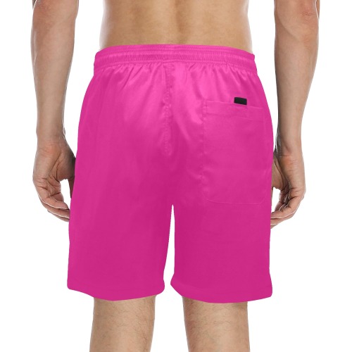 color Barbie pink Men's Mid-Length Beach Shorts (Model L51)