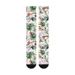 Jungle geometric leaf K77 Over-The-Calf Socks