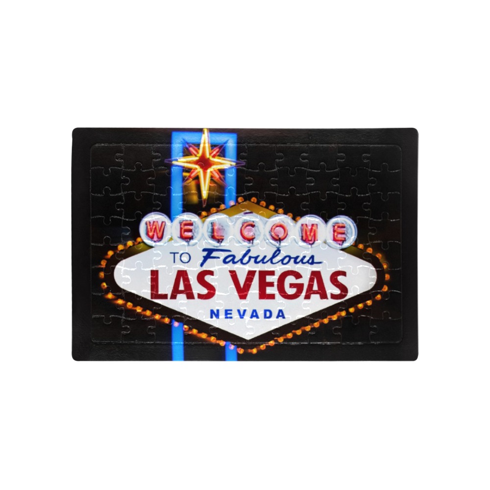 Las Vegas Welcome Sign Neon A4 Size Jigsaw Puzzle (Set of 80 Pieces)