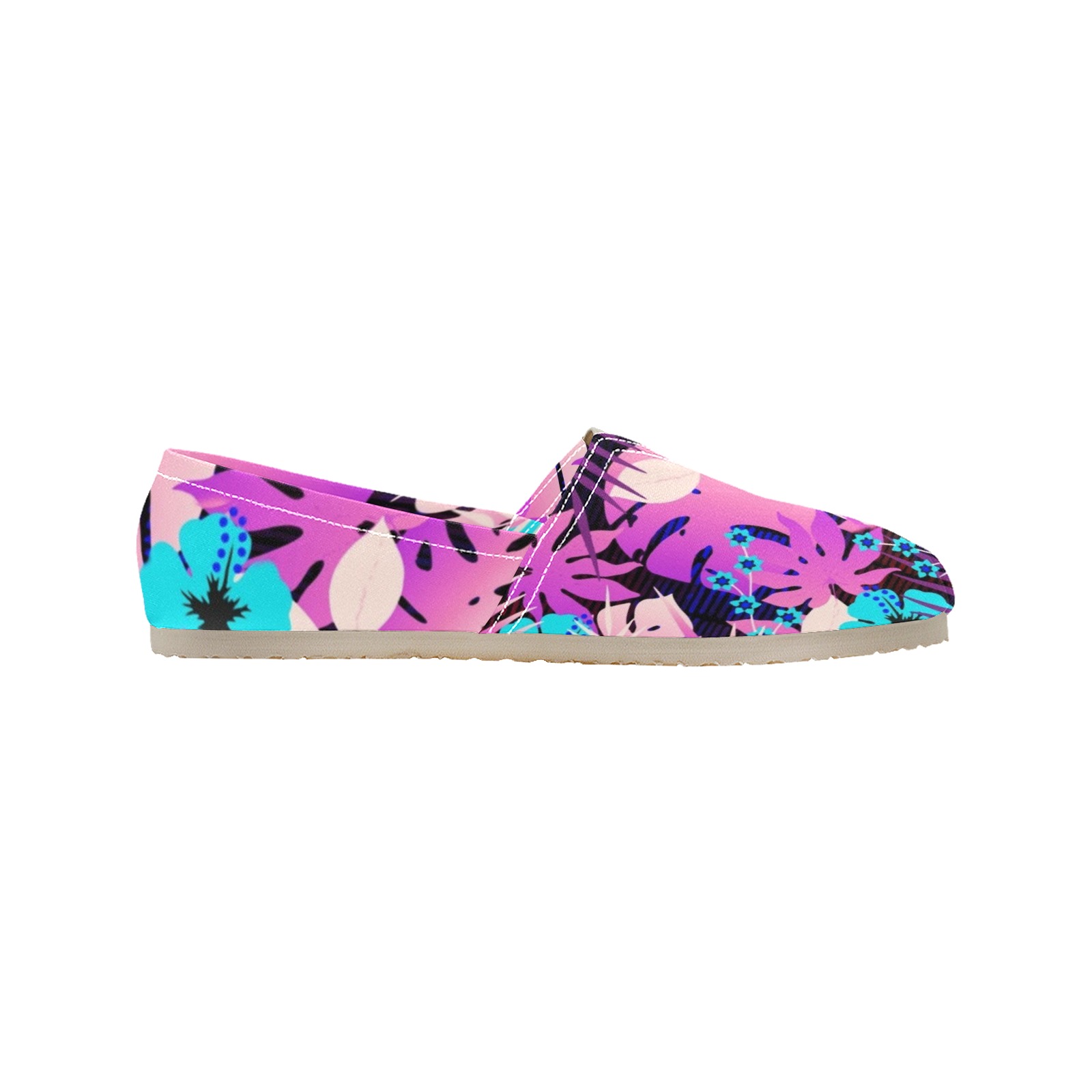 GROOVY FUNK THING FLORAL PURPLE Women's Classic Canvas Slip-On (Model 1206)