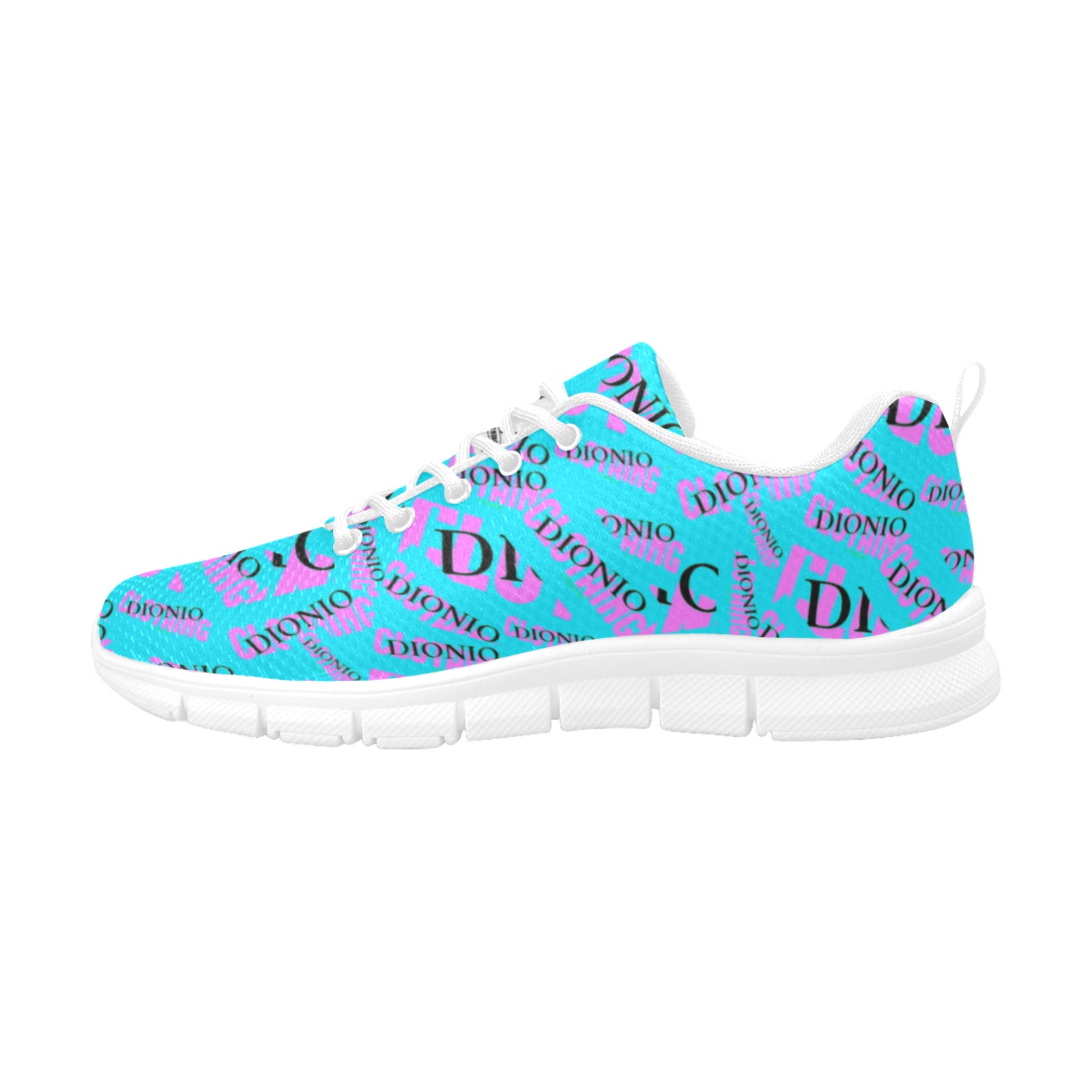 DIONIO - Women's Running Shoe (Company Turquoise & Pink Logo) Women's Breathable Running Shoes (Model 055)