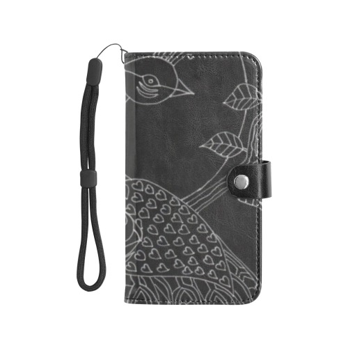 Peacock Moon Flip Leather Purse for Mobile Phone/Large (Model 1703)