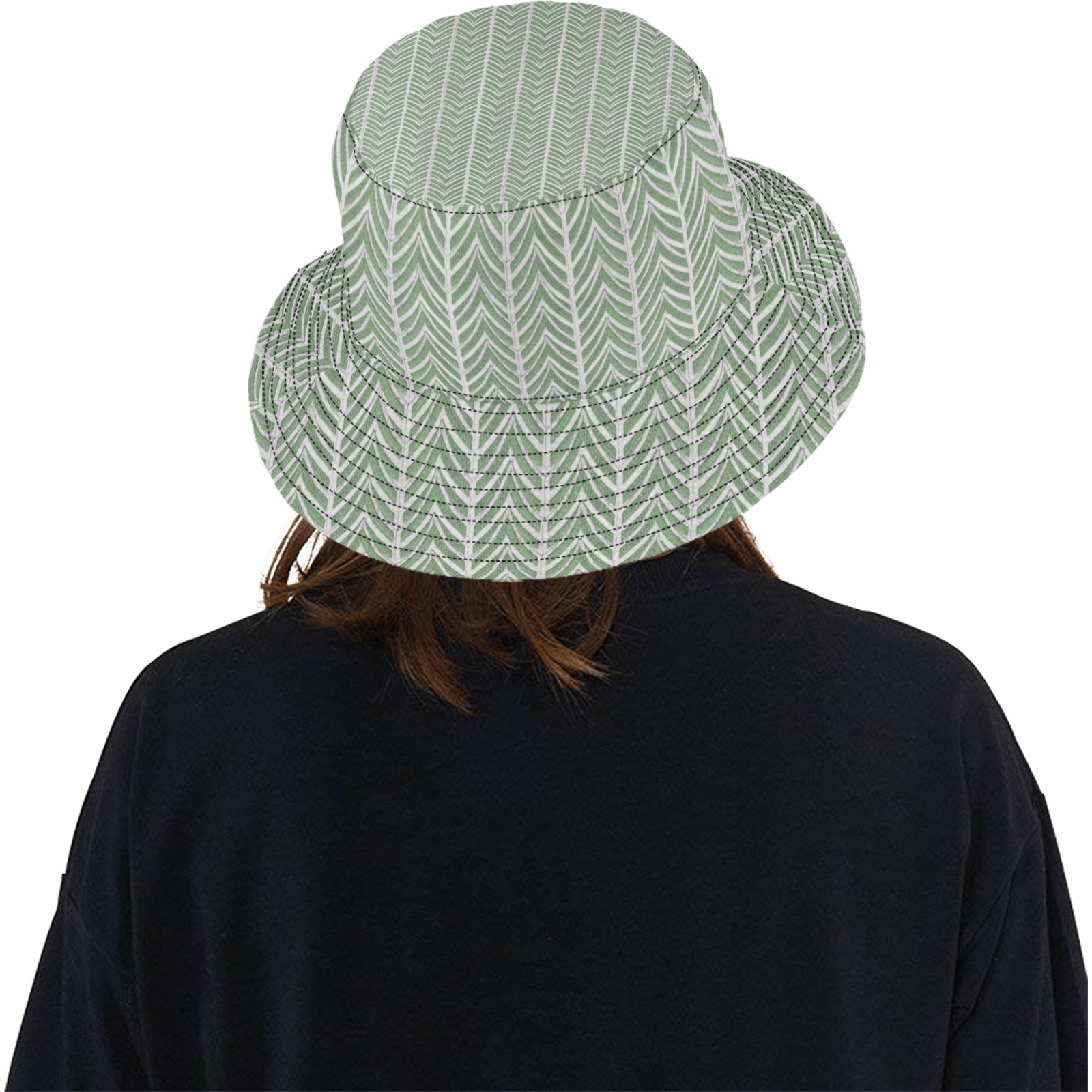 chevrons verts Unisex Summer Bucket Hat