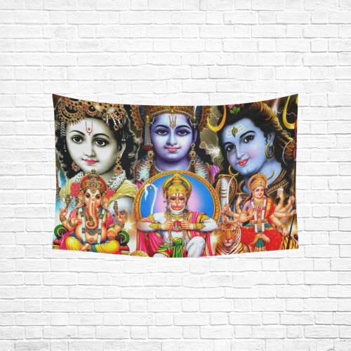 HINDUISM Cotton Linen Wall Tapestry 60"x 40"