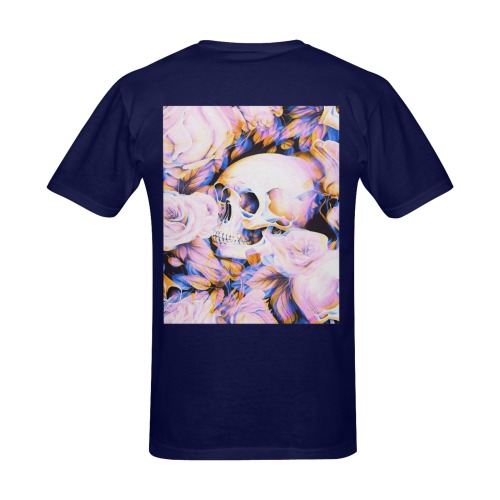 Psychedelic Pink Skull Men's Slim Fit T-shirt (Model T13)