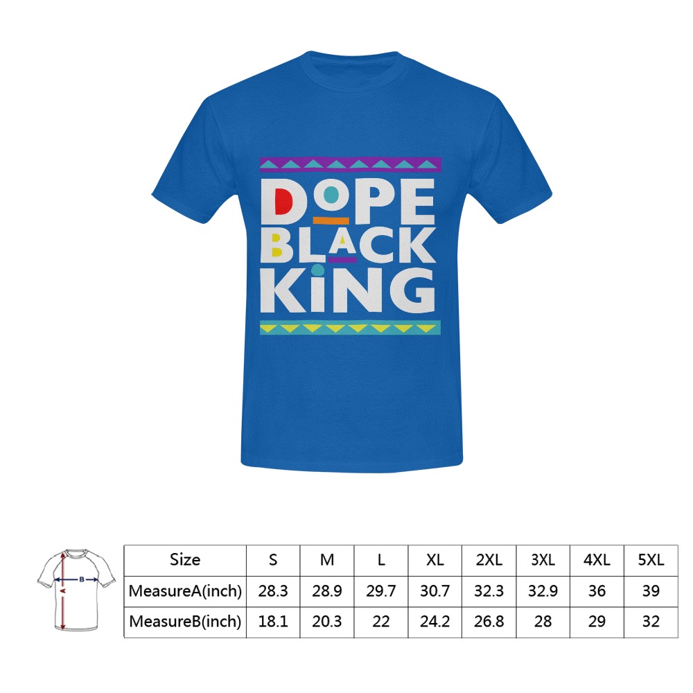 Dope Black King_Blue Men's T-Shirt in USA Size (Front Printing Only)