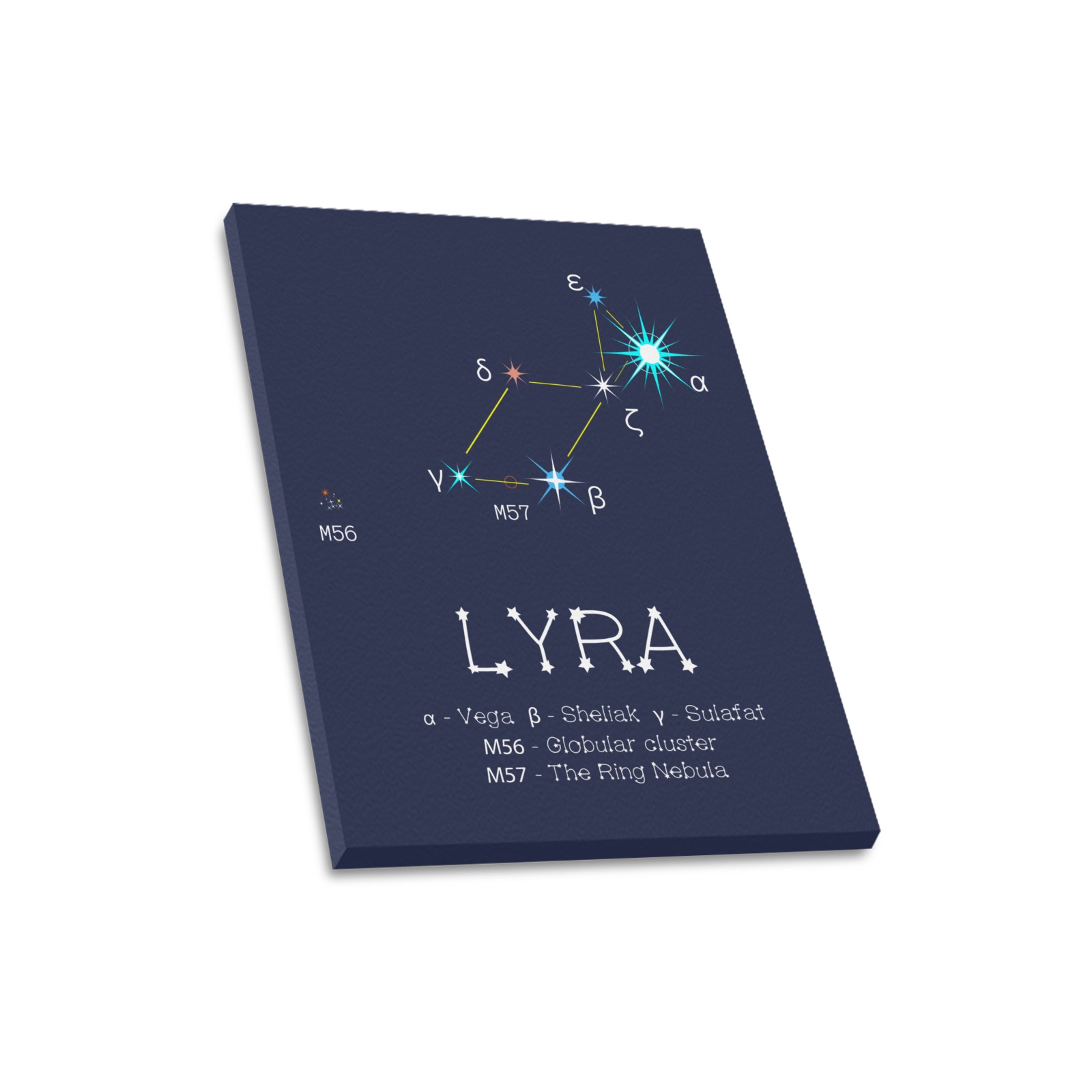 Star constellation Lyra Vega funny astronomy sky Upgraded Canvas Print 16"x20"