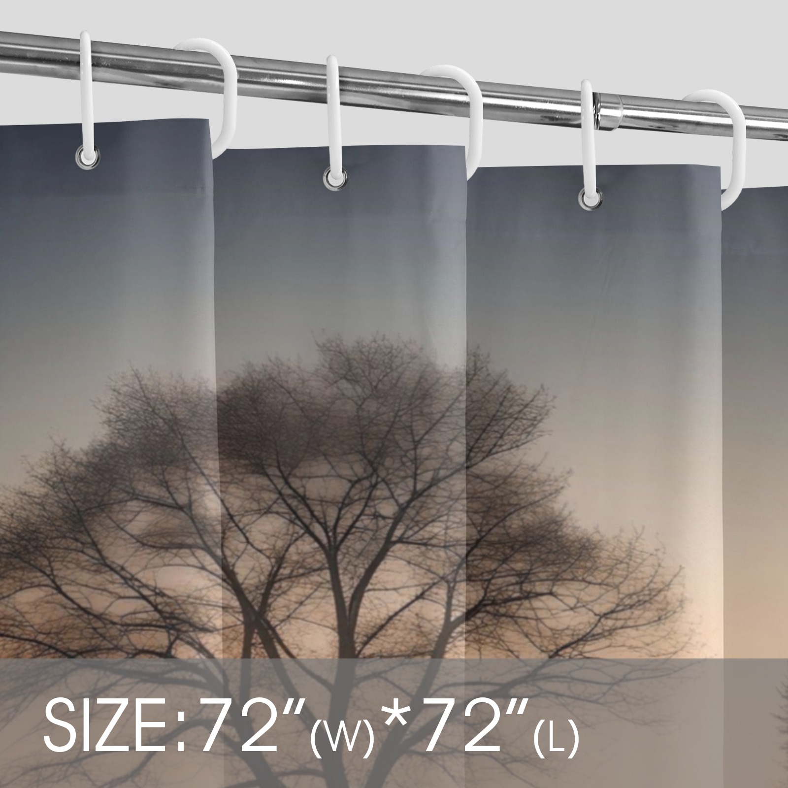 Misty Morning Tree Shower Curtain Shower Curtain 72" x 72"