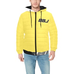 BBJ Puff Hood Yellow Men's Padded Hooded Jacket (Model H42)