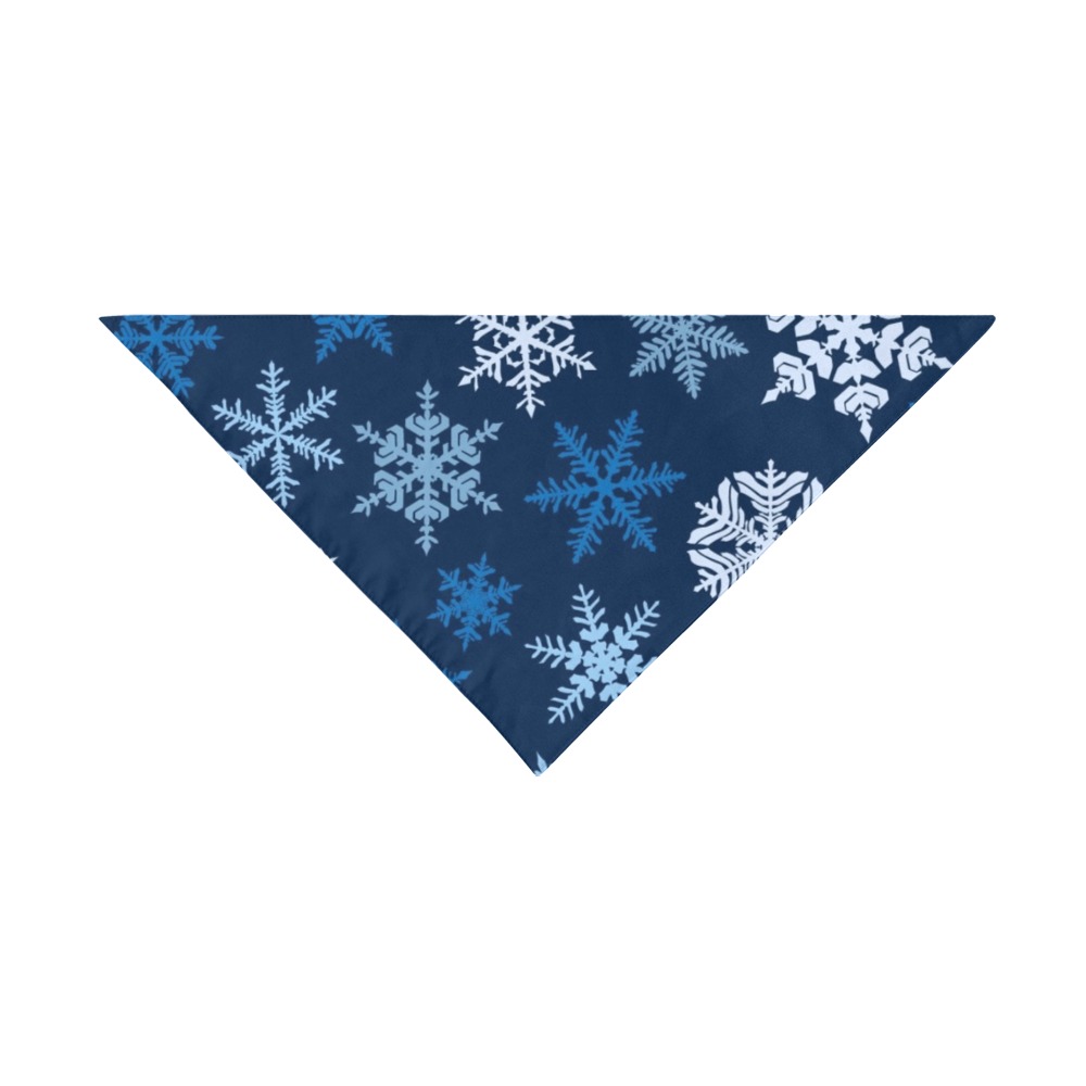 Snowflakes_BLUE Pet Dog Bandana/Large Size