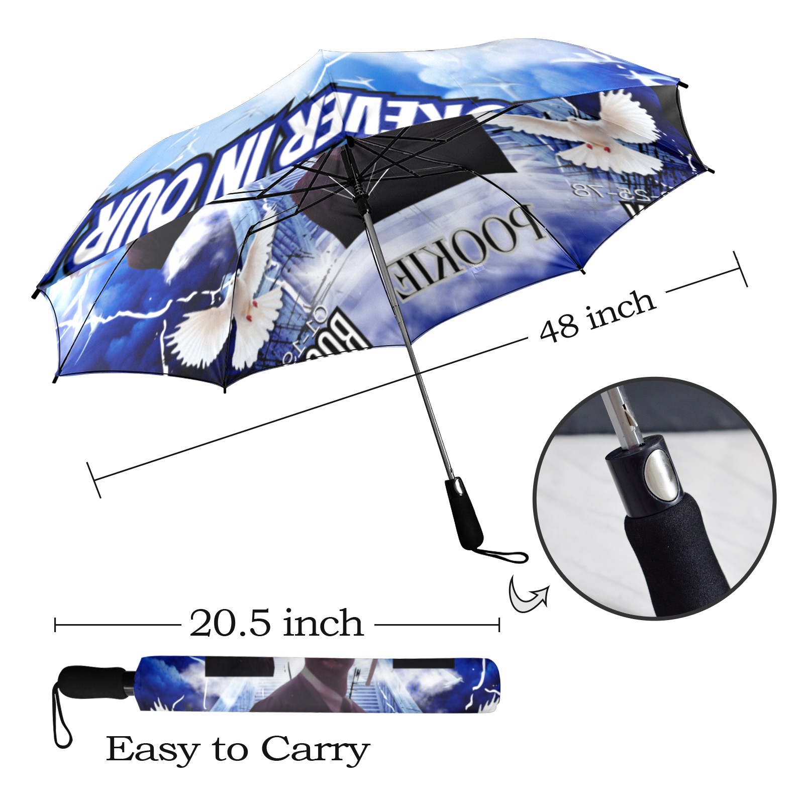 POOKIE MEMORIAL umbrella Semi-Automatic Foldable Umbrella (Model U12)