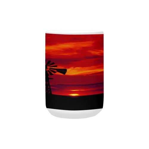Windmill Sunset Custom Ceramic Mug (15OZ)