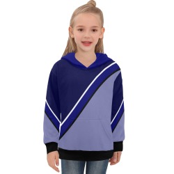 Diagonal Blue White Violet Big Girls' Long Sleeve Hoodie (Model H57)