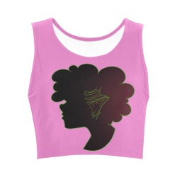 Afroelfcropurp Women's Crop Top (Model T42)