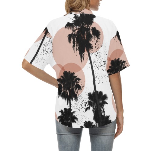 Palms beach 01 All Over Print Hawaiian Shirt for Women (Model T58)