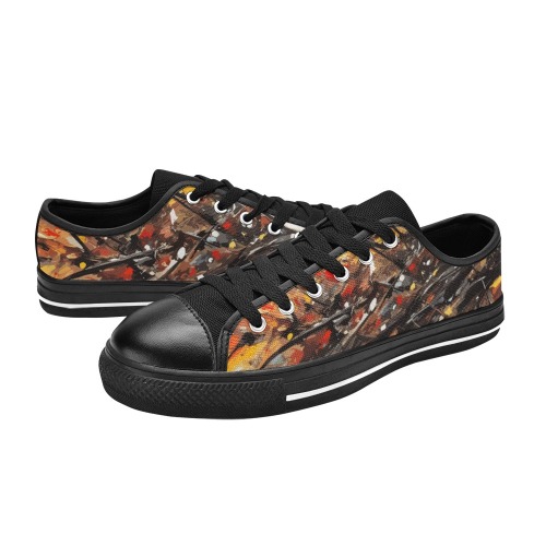 Colofrul shapeless abstract contemporary art Women's Classic Canvas Shoes (Model 018)