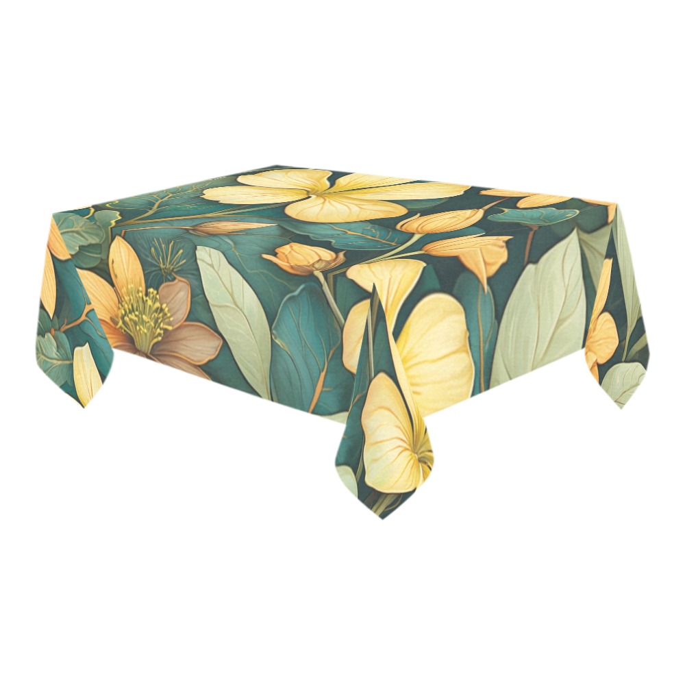 Fabulous Florals 7 Cotton Linen Tablecloth 60" x 90"