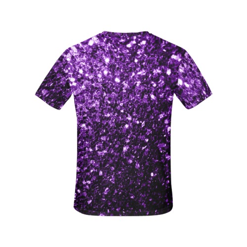Dark purple glitters faux sparkles glamorous bling fashion for her All Over Print T-Shirt for Women (USA Size) (Model T40)