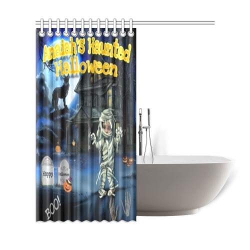 Anaiah Haunted Hallowen Curtain Shower Curtain 69"x72"