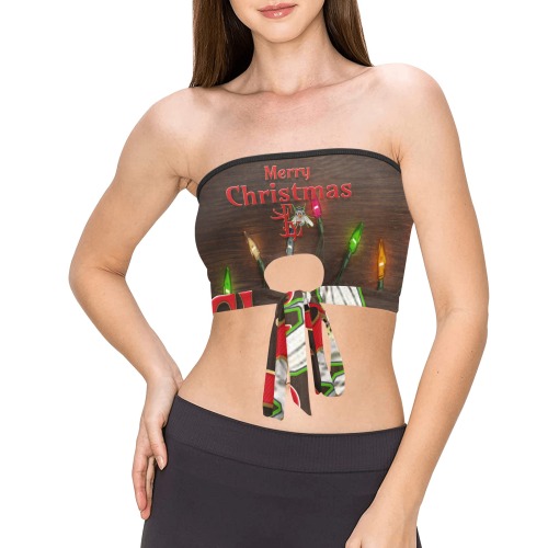 Merry Christmas Collectable Fly Women's Tie Bandeau Top (Model T66)