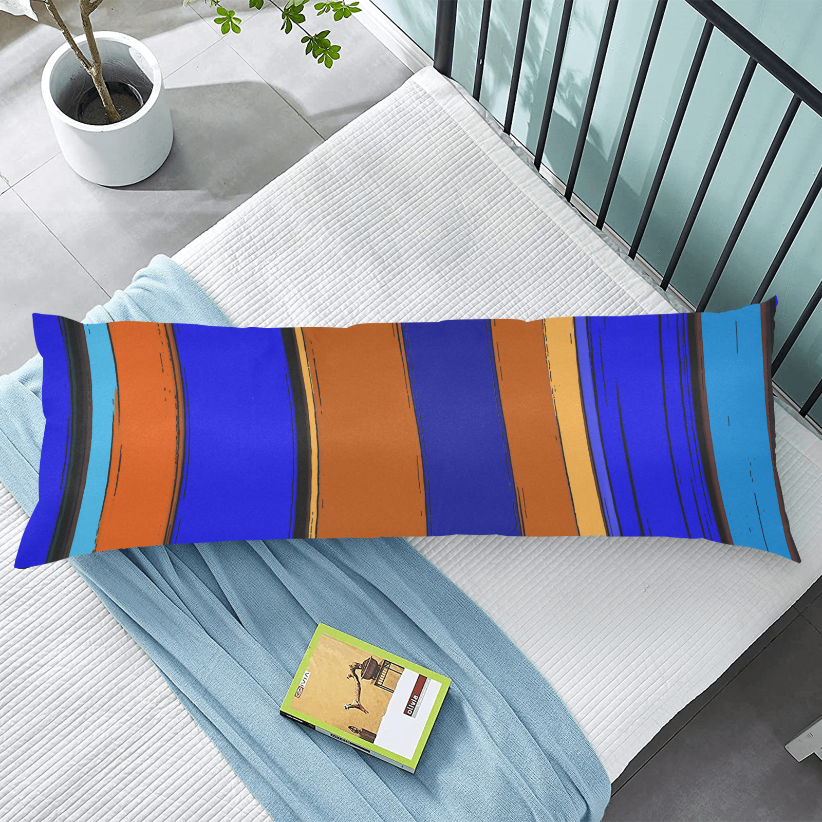 Abstract Blue And Orange 930 Body Pillow Case 20" x 54" (Two Sides)