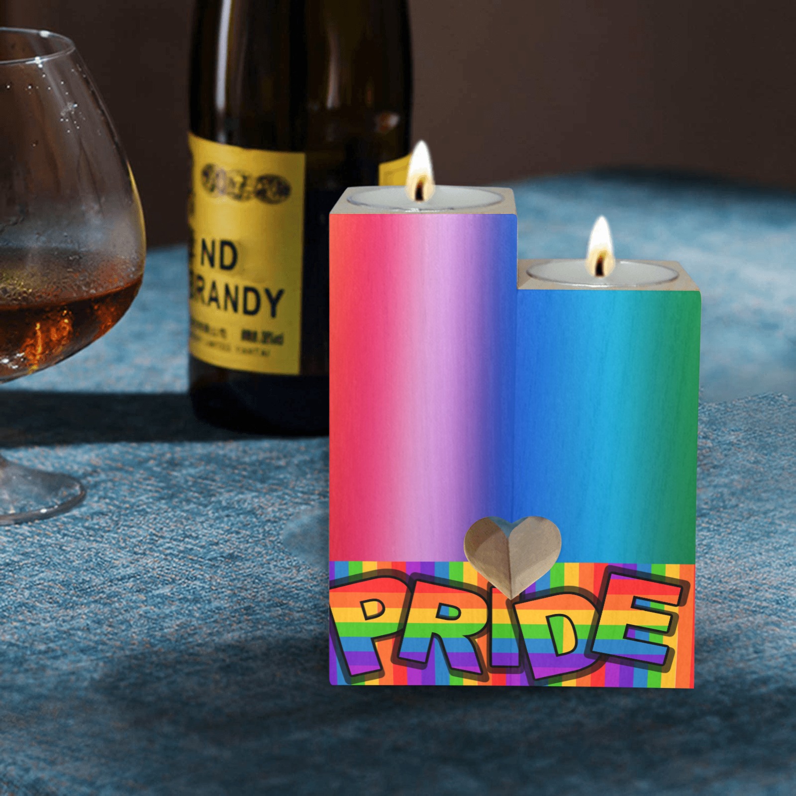 LGBT Pride Wooden Candle Holder (Without Candle) ID D6286064