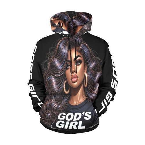 God's Girlz All Over Print Hoodie for Women (USA Size) (Model H13)