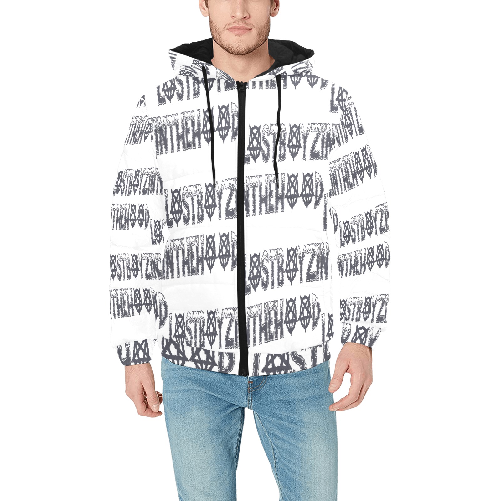 L#STB#YZINTHEH##D Men's Padded Hooded Jacket (Model H42)