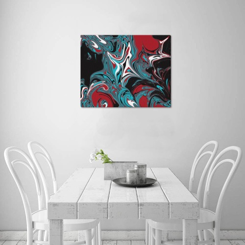 Dark Wave of Colors Frame Canvas Print 20"x16"
